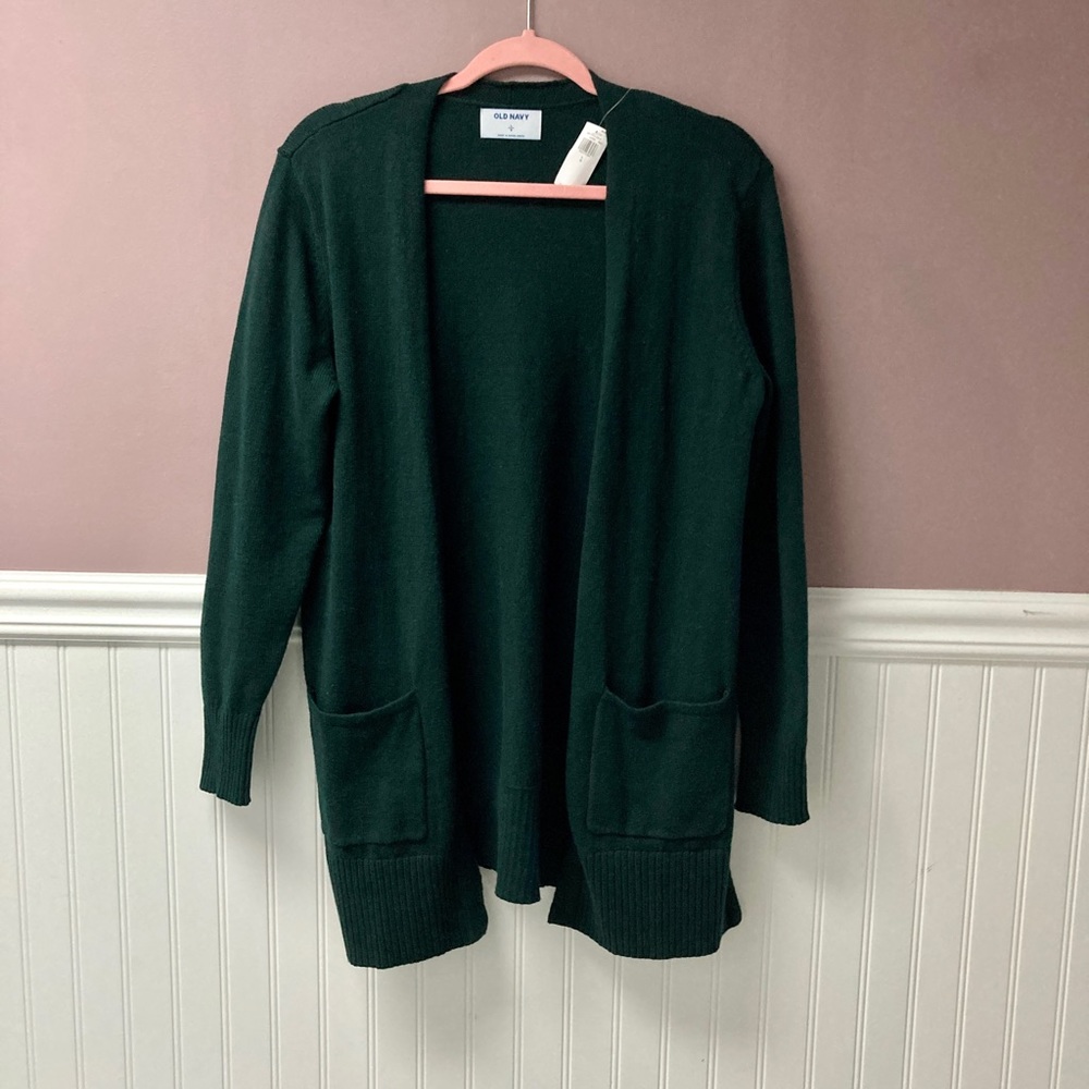 NWT Old Navy forest green cardigan with pockets